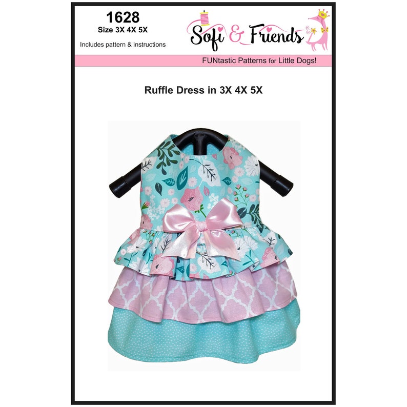 Ruffle Dog Dress Sewing Pattern 1628 Dog Clothing Pattern Etsy