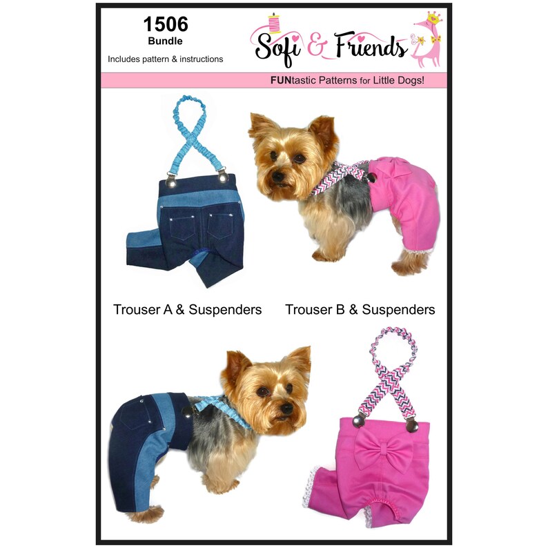 Dog Pants Sewing Pattern 1506 Dog Clothes Patterns Dog Etsy