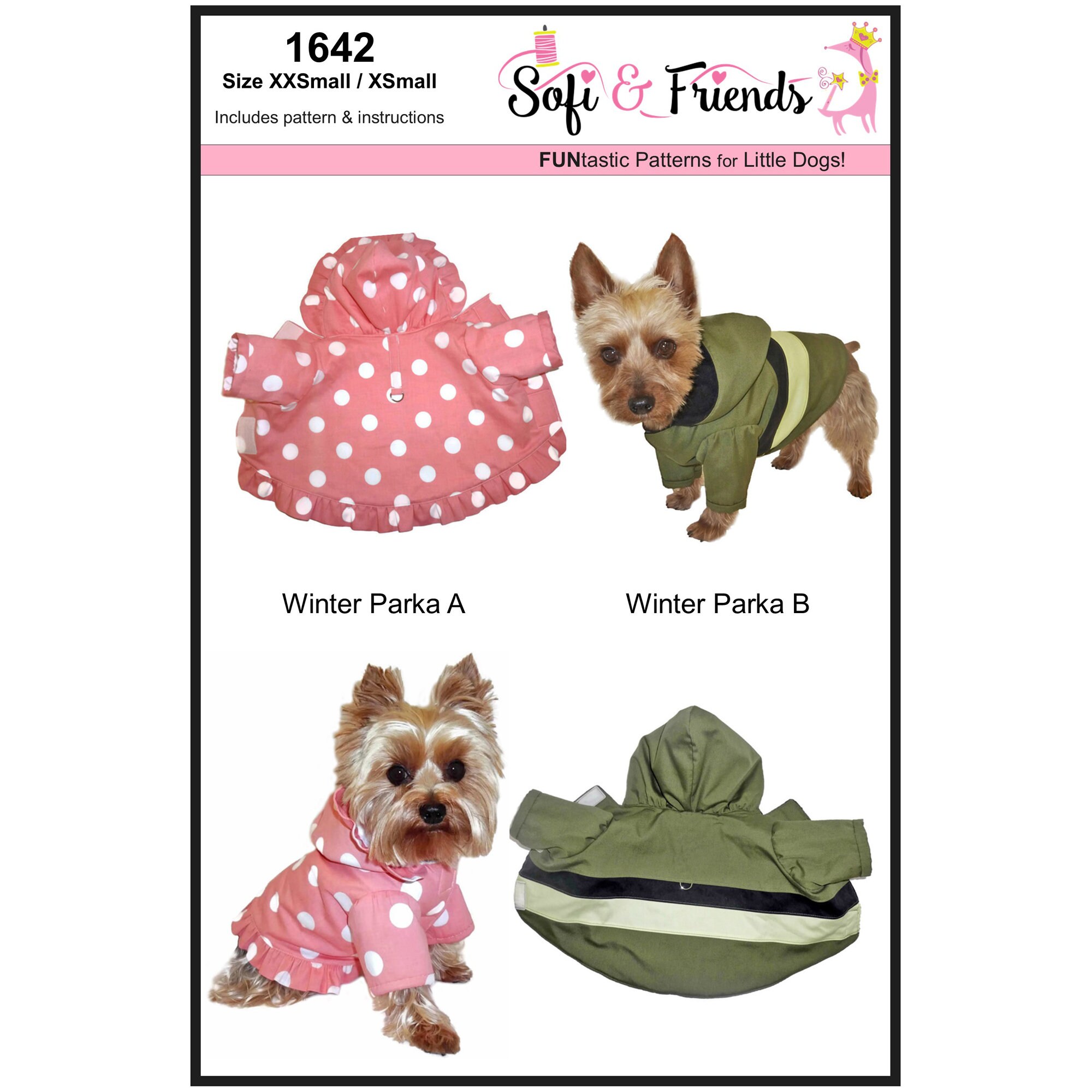 Winter Dog Coat Sewing Pattern 1642 Dog Clothes PDF Patterns Etsy