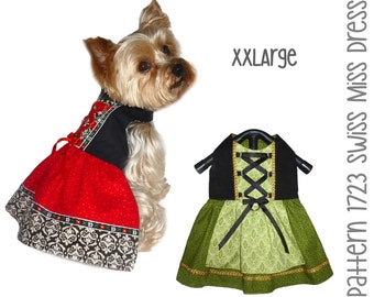Swiss Miss Dog Dress Sewing Pattern 1723 - Bavarian Dog Costume - Octoberfest Dog - Dog Cat Clothes Patterns - Designer Dog Clothes - XXLg
