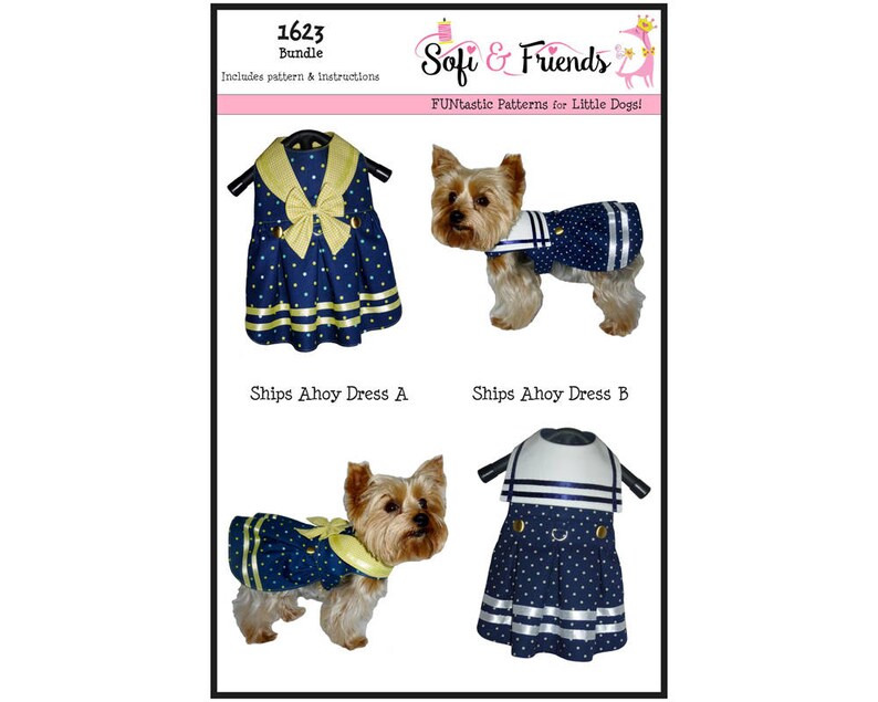 Ships Ahoy Sailor Dog Dress Sewing Pattern 1623 Nautical Dog Etsy