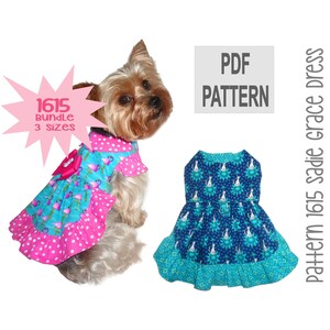 Sadie Grace Hund Kleid Schnittmuster | Bündel 3 Größen | PDF DIY Rüschen Haustier Outfit