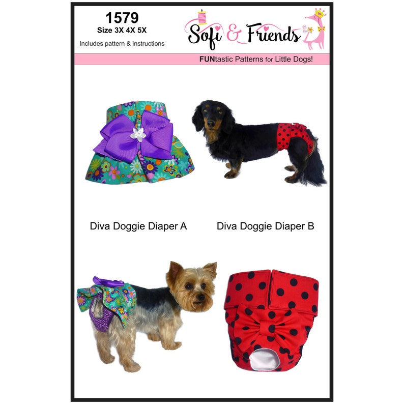 Dog Diaper Sewing Pattern 1579 Puppy Diapers Female Dog Etsy