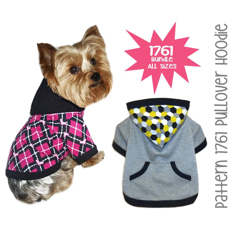 Dog Hoodie Sewing Pattern 1761 Dog Clothes Patterns Dog Etsy