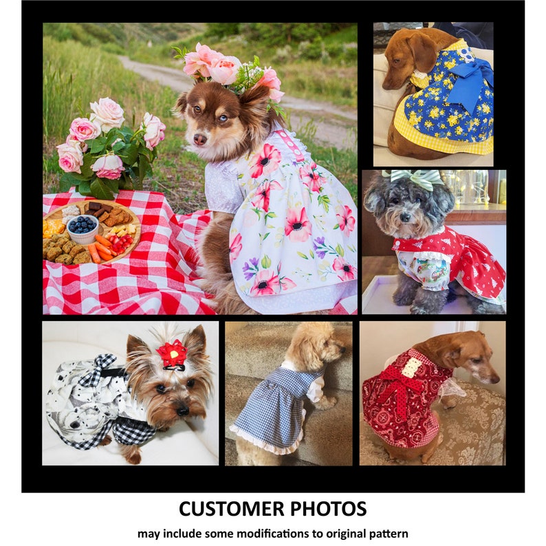 Sara Joe Dog Dress Sewing Pattern 1682 Cat Dog Dresses Cat Dog Clothes Patterns Dog Harnesses Dog Costumes Dog Clothing Sm & Med image 8