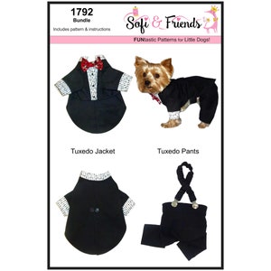 Dog Tuxedo Sewing Pattern 1792 Dog Wedding Attire Dog Suits Dog Cat Wedding Jackets Cat and Dog Clothes Patterns Bundle All Sizes image 4