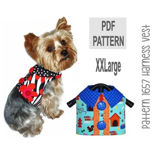 PDF Dog Harness Vest Pattern 1657 | XXLarge | Easy DIY Dog Clothes | Whimsical Bold Button Sewing Pattern for Small to Medium Dogs