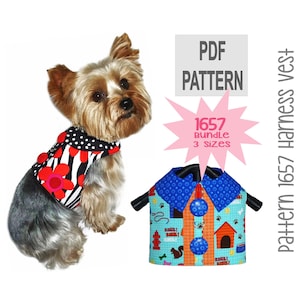 PDF Dog Harness Vest Pattern 1657 | Bundle 3 Sizes | Easy DIY Dog Clothes | Whimsical Bold Button Sewing Pattern for Small to Medium Dogs