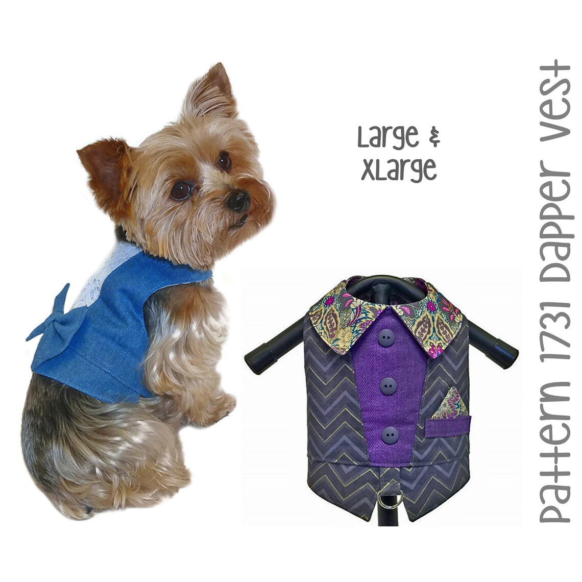 Dapper Dog Vest Sewing Pattern 1731 Dog and Cat Clothes Etsy