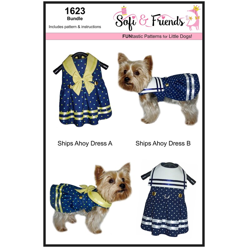 Ships Ahoy Sailor Dog Dress Sewing Pattern 1623 Nautical Dog Etsy