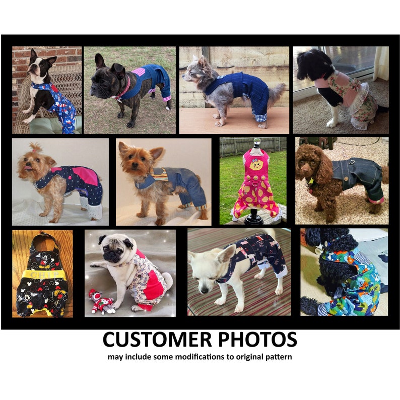 Dog Bib Overalls Sewing Pattern 1501 Dog Jeans Pet Dog Pants Pet Bib Overalls Dog Harnesses Dog Clothes Sewing Patterns Sm & Med image 8