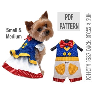Qwackers Dog Dress and Dog Suit Sewing Pattern 1687 - Dog Duck Costume - Dog Clothes Sewing Patterns - Pet Dress Costume - Cats - Sm & Med