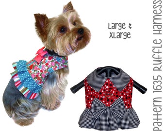 Medium Large Small Boy Dog Harness Fabric Male Puppy Vest  100% Cotton Pirate Flag Print Sizes XSmall