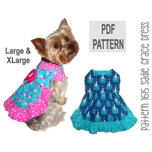 Sadie Grace Hundekleid Schnittmuster Lg/XLg - PDF DIY Rüschen-Outfit für Haustiere
