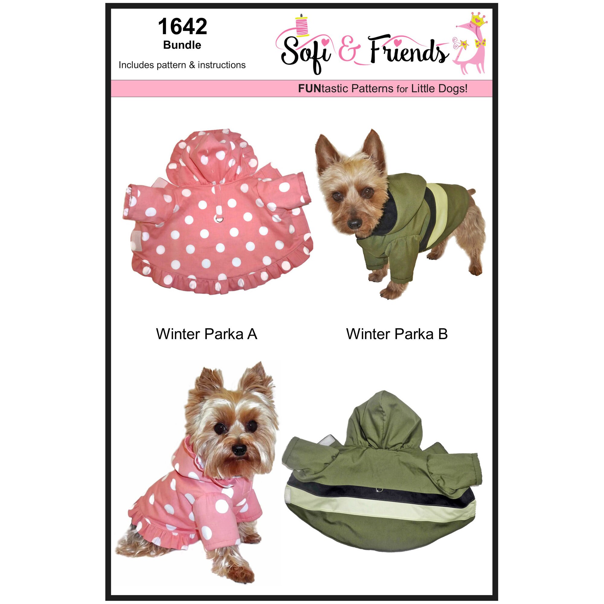 Winter Dog Coat Sewing Pattern 1642 Dog Clothes PDF Patterns Etsy Canada