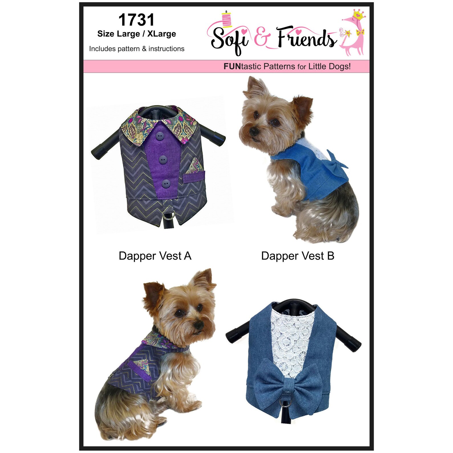 Dapper Dog Vest Sewing Pattern 1731 Dog and Cat Clothes Etsy