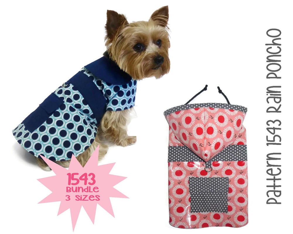 Dog Raincoat Sewing Pattern 1543 Dog Clothes Dog Coat Etsy