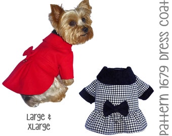 Dress Dog Coat Sewing Pattern 1679 - Dog Jacket Patterns - Pet Coats - Winter Dog Jackets - Pet Jackets - Designer Dog Clothes - Lg & XLg