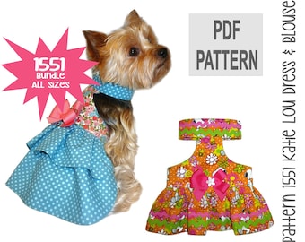 Kati Lou Dog Dress Sewing Pattern | Bundle All Sizes | PDF DIY Ruffle Dress