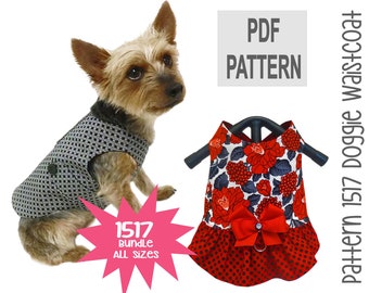 Dog Vest Sewing Pattern 1517 - Pet Sewing Patterns - Dog Harness - Dog Clothes - Pet Harness - Pet Apparel - Dog Costumes - Bundle All Sizes