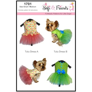 Dog Tutu Dress Sewing Pattern 1701 Pet Tutu Cat Tutu Dog Dresses Dog Clothes Pattern Designer Dog Clothes Dog Costume Sm & Med image 4