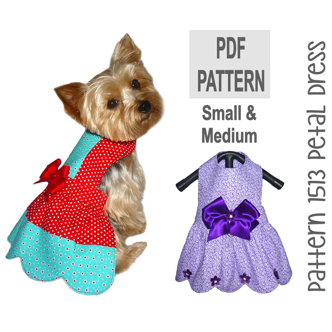 Petal Dog Dress Sewing Pattern 1513 Dog Clothes Patterns Dog Dresses