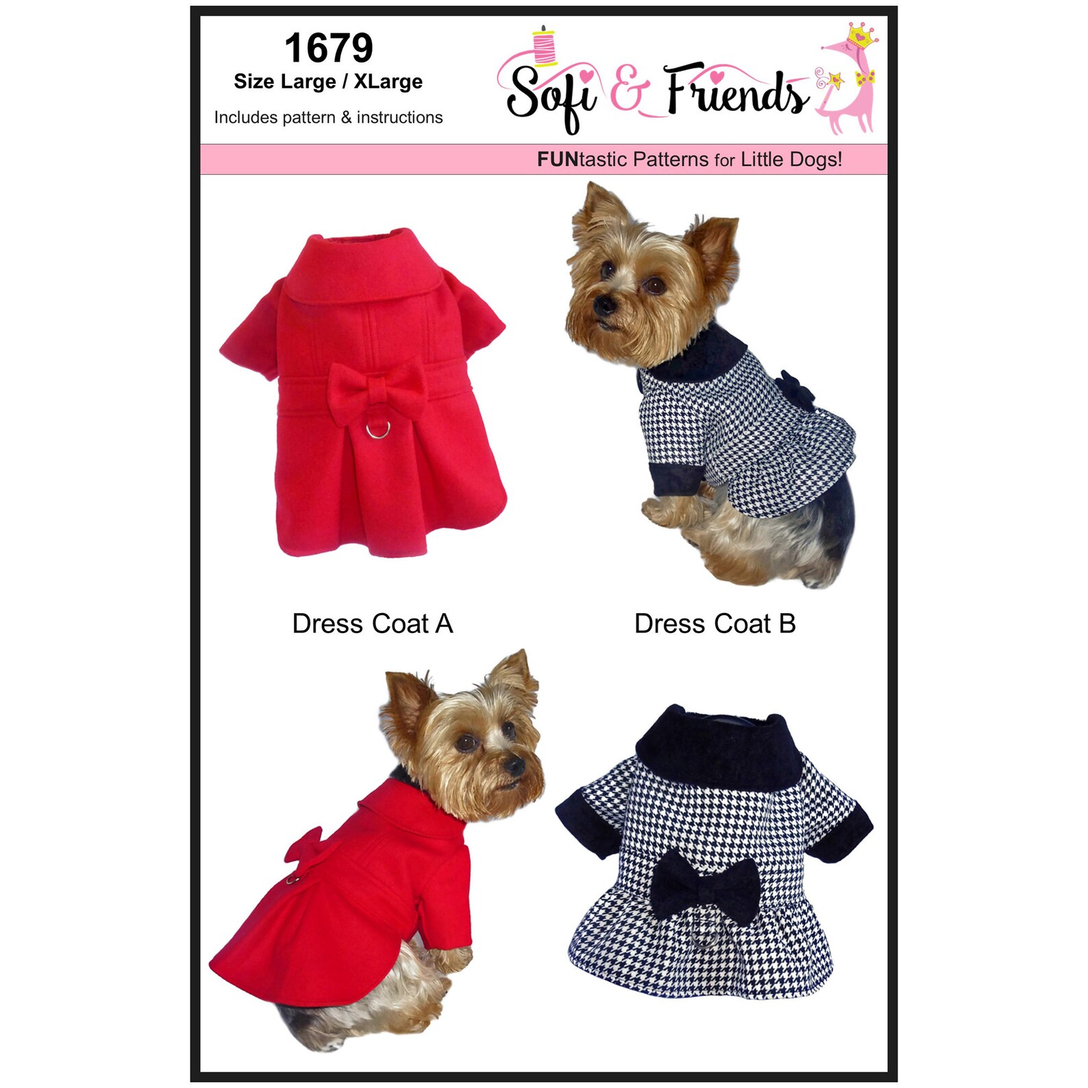 Dress Dog Coat Sewing Pattern 1679 Dog Jacket Patterns Pet Etsy