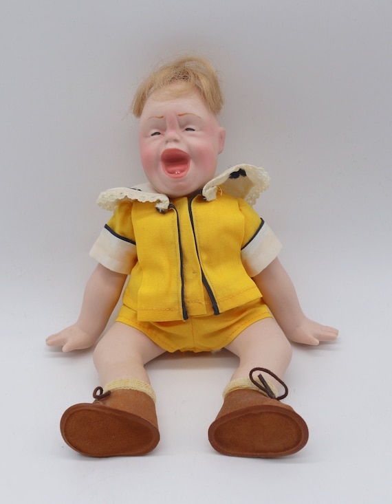 Collectible Vintage Mary Moline Norman Rockwell Porcelain Rumbleseat Dolls JR Crybaby Cry Baby Screaming Boy Shower Decoration Gift