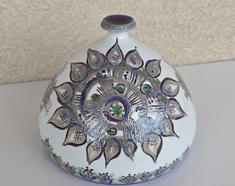 Rare Whimsical ROYAL COPENHAGEN Tenera by Marianne Johnson Glazed Dome Cheese Lid - Mid Century Modern Danish - Beautiful Boho Sun Bohemian