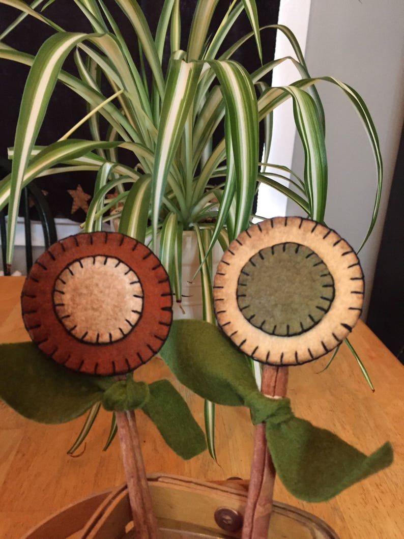 Penny flowers mounted on 6 inch cinnamon sticks set of 3 Etsy