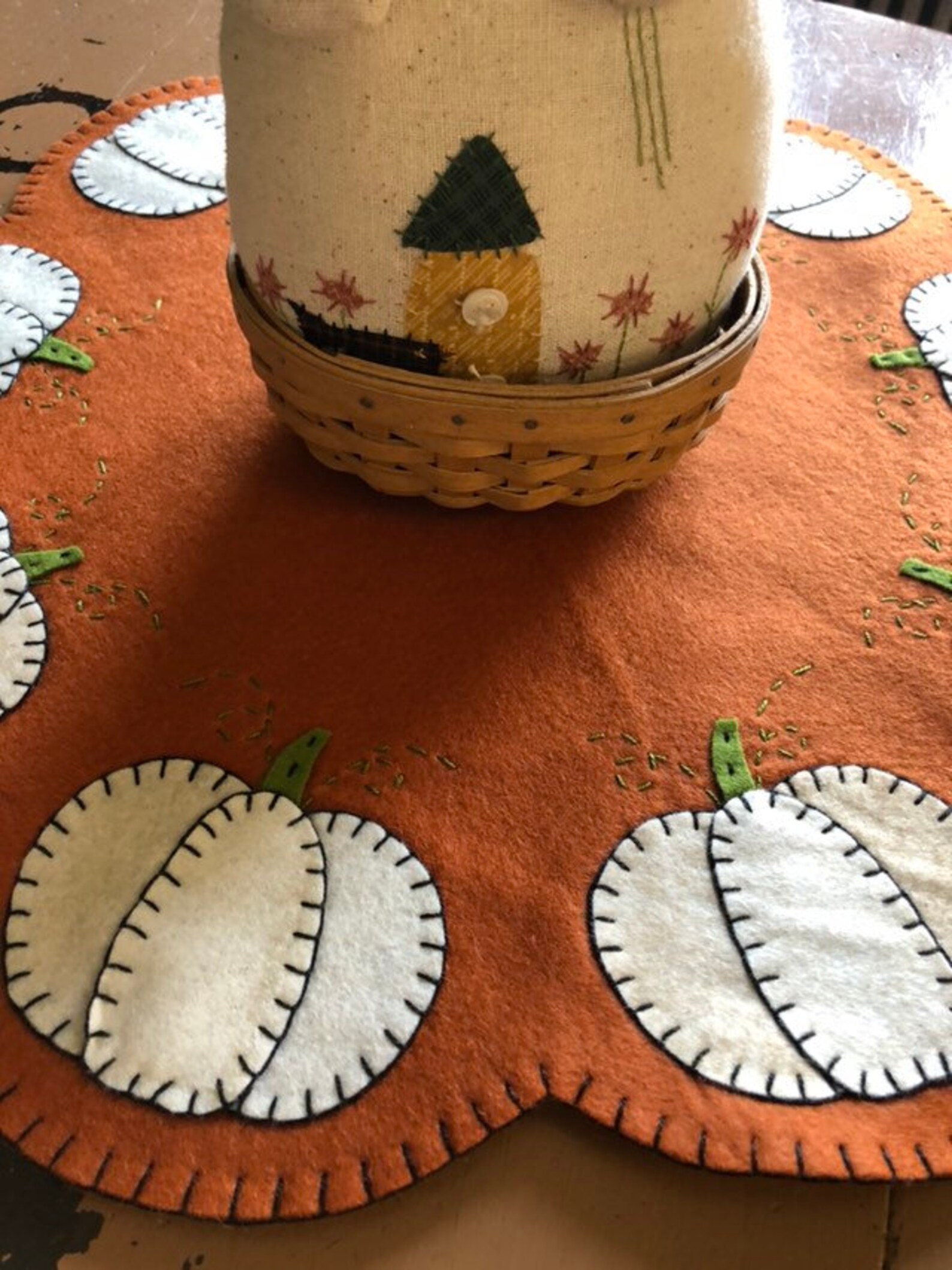 Wool Felt Table Mat Measuring 18 Inches Across Orange With Etsy