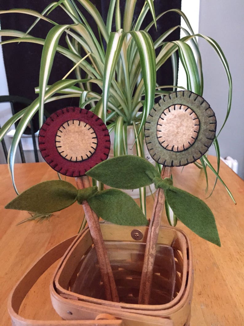 Penny flowers mounted on 6 inch cinnamon sticks set of 3 Etsy