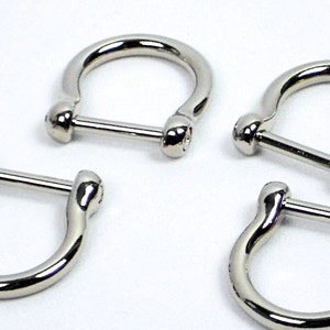 3/4 Silver D-Rings, 4pc Set of Purse Hardware, Screw-In D RINGS in Horseshoe Shape, Bag Hardware MeiMei Supplies in USA, Ready to Ship image 2