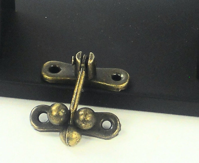 Jewelry Box Closure Antique Brass Stamped Metal Push With Etsy