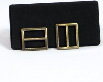 Antique Brass 1" Purse Strap Slides, Bag Hardware (2pcs)