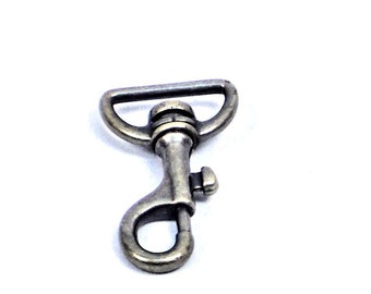 1" Snap Bolt Swivel Hooks, 4pc set of Antique Brass Snap Hooks, Purse Supplies Hardware @ MeiMei Supplies, Ready to ship from USA