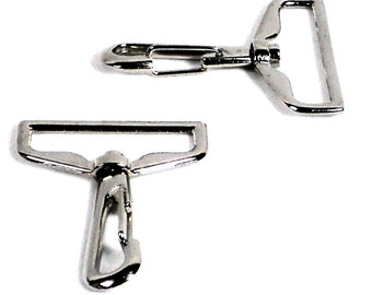 1_1/2" Swivel  Hooks, 2 pc Set Silver Nickel Swivel Hooks,  Purse Strap Hardware Supplies @ MeiMei Supplies in USA