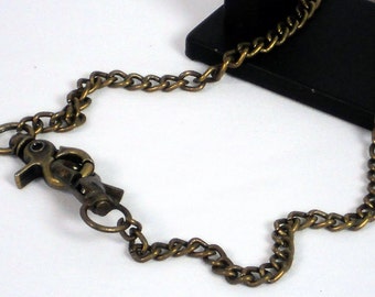 Curb Chain, Link Style Long Purse Chain, Dark Antique Brass Detachable Chain with Swivel Hooks@ MeiMei Supplies Ready to Ship From USA