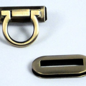 Antique Brass Turnlock Purse Closure, Flip Lock Bag Fastener, Purse Hardware, Purse Lock @ MeiMei Supplies in USA; Ready to Ship
