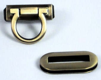 Antique Brass Turnlock Purse Closure, Flip Lock Bag Fastener, Purse Hardware, Purse Lock @ MeiMei Supplies in USA; Ready to Ship