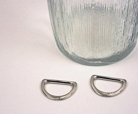 Silver 1-Inch Bevelled D-Rings – Purse Bag Strap Connectors, 4 pc Set