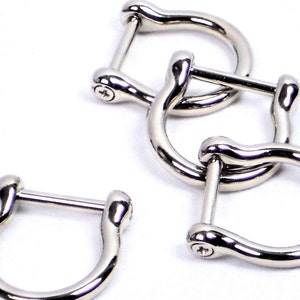 3/4 Silver D-Rings, 4pc Set of Purse Hardware, Screw-In D RINGS in Horseshoe Shape, Bag Hardware MeiMei Supplies in USA, Ready to Ship image 1