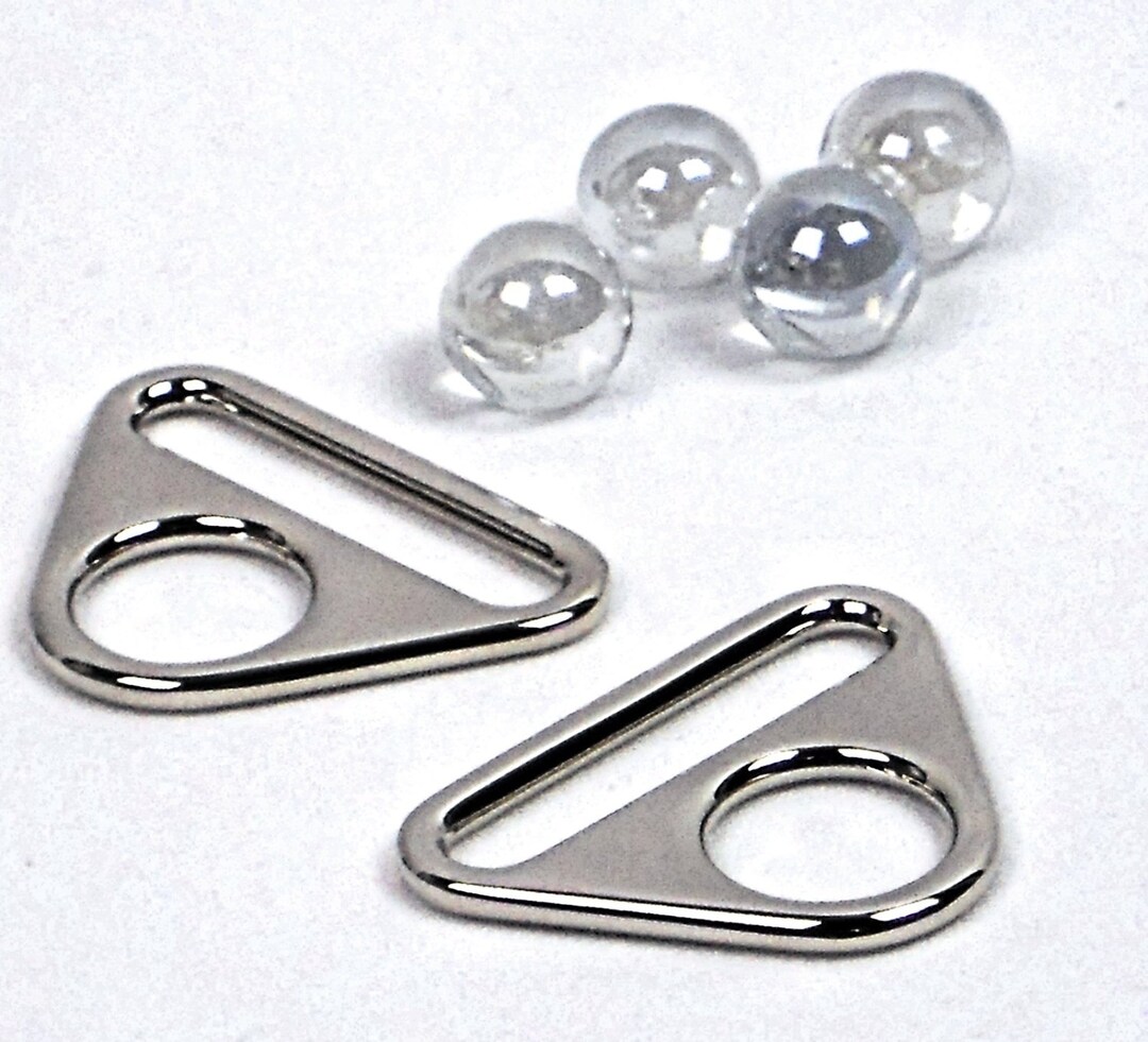 2pc Set 1.5 Purse Strap Connectors, Triangular 2hole Drings Strap