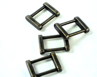 4pc Antique Brass Rectangle 11/16" D Rings Double Bar Purse Strap Connectors Bag Hardware @ MeiMei Supplies Ready to Ship from USA