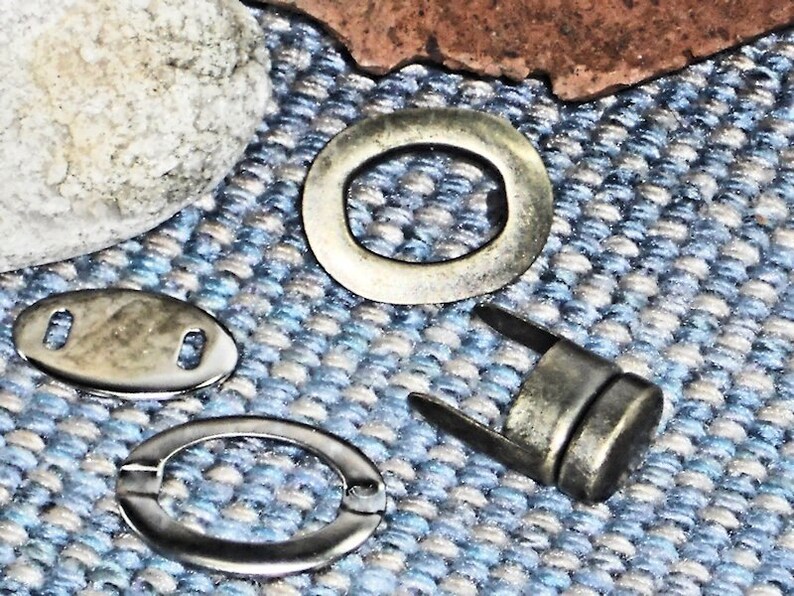 3 Sets of Purse Closures Antique Brass Oval Twistlock Etsy