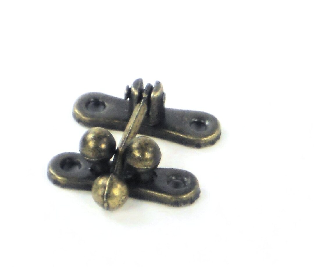 Jewelry Box Closure Antique Brass Stamped Metal Push With Etsy