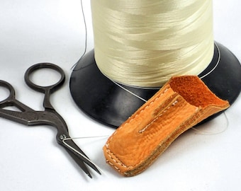 Leather Thimble, Apricot Leather Handmade Thimble, Sewing Notions, Quilters Gift,  Sewing Supplies @ MeiMei Supplies in USA