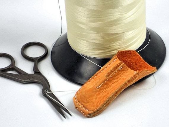 Leather Thimble Apricot Leather Handmade Thimble Sewing - Etsy