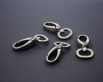 1/2" Swivel Hooks, 4 pc Set of  Push-Open Antique Brass Metal Purse Hardware at MeiMei Supplies Ready to Ship from USA