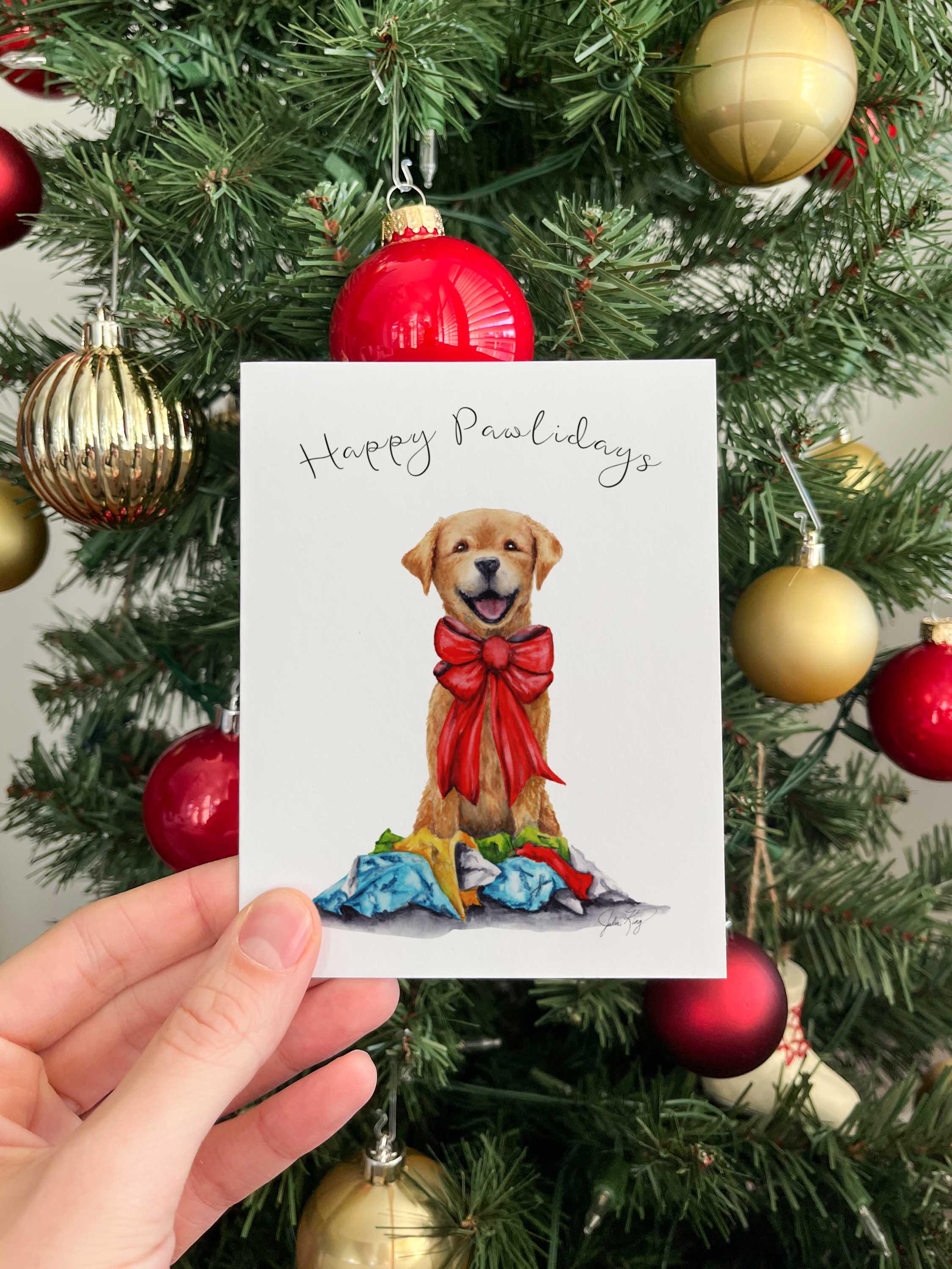 Golden Retriever Christmas Card - Funny and Cute Pet Holiday Card ...